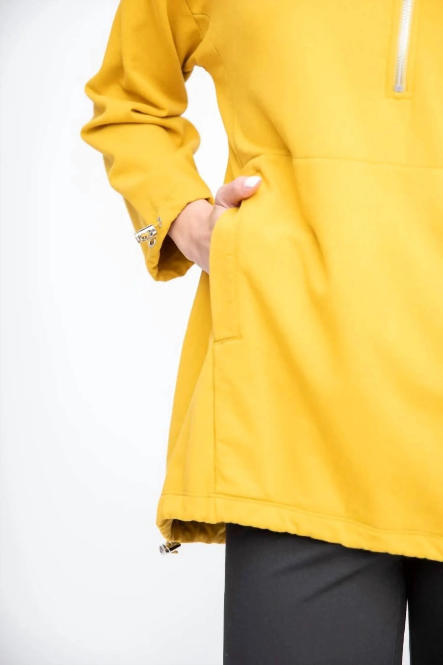 Toggle Zip Pullover In Gold