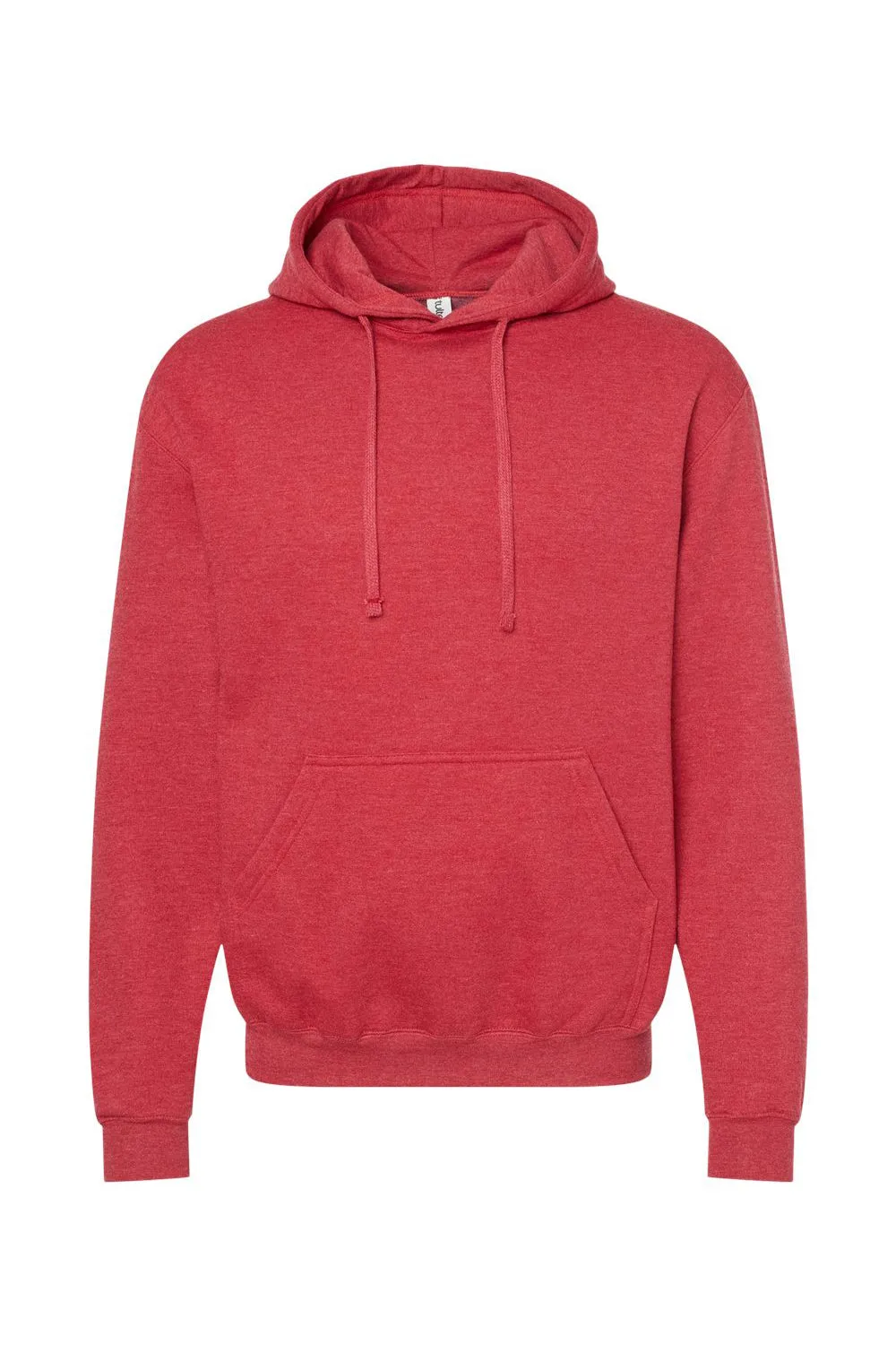 Tultex Mens Fleece Hooded Sweatshirt Hoodie w/ Pouch Pocket - Heather Red