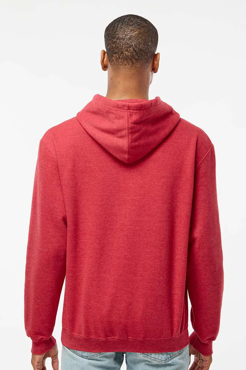 Tultex Mens Fleece Hooded Sweatshirt Hoodie w/ Pouch Pocket - Heather Red