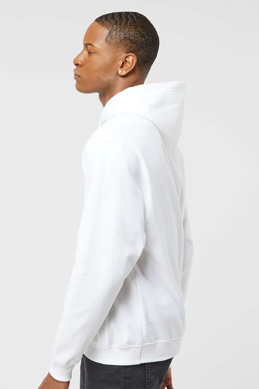 Tultex Mens Fleece Hooded Sweatshirt Hoodie w/ Pouch Pocket - White