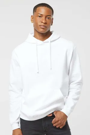 Tultex Mens Fleece Hooded Sweatshirt Hoodie w/ Pouch Pocket - White