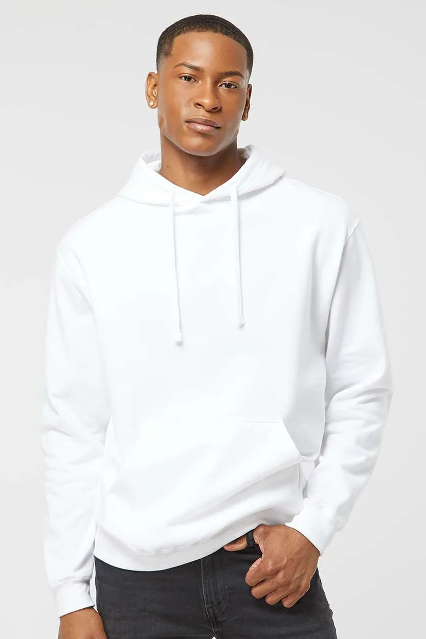 Tultex Mens Fleece Hooded Sweatshirt Hoodie w/ Pouch Pocket - White