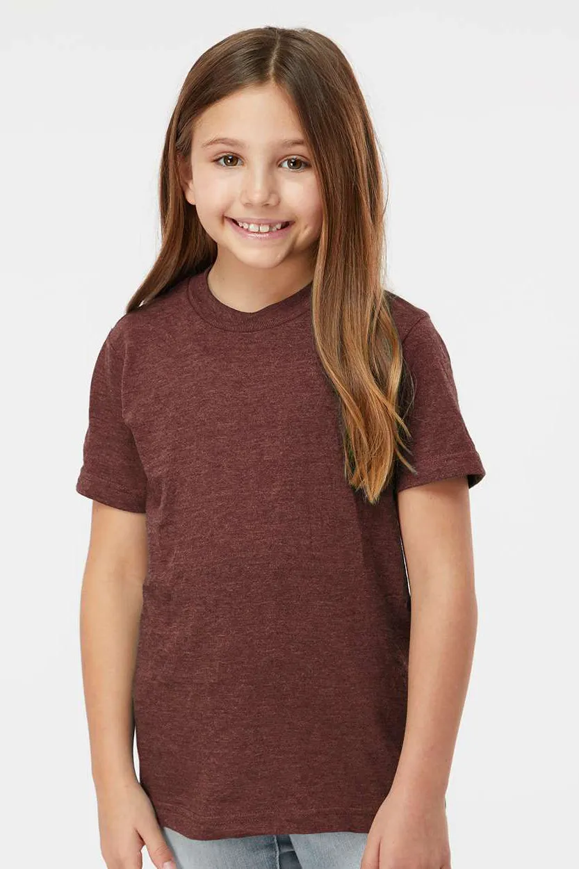 Tultex Youth Fine Jersey Short Sleeve Crewneck T-Shirt - Heather Burgundy