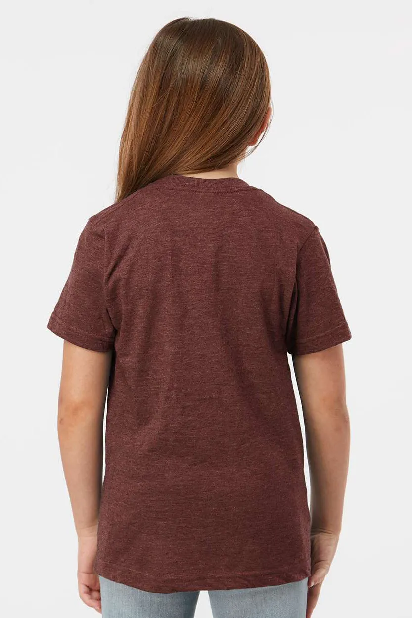 Tultex Youth Fine Jersey Short Sleeve Crewneck T-Shirt - Heather Burgundy