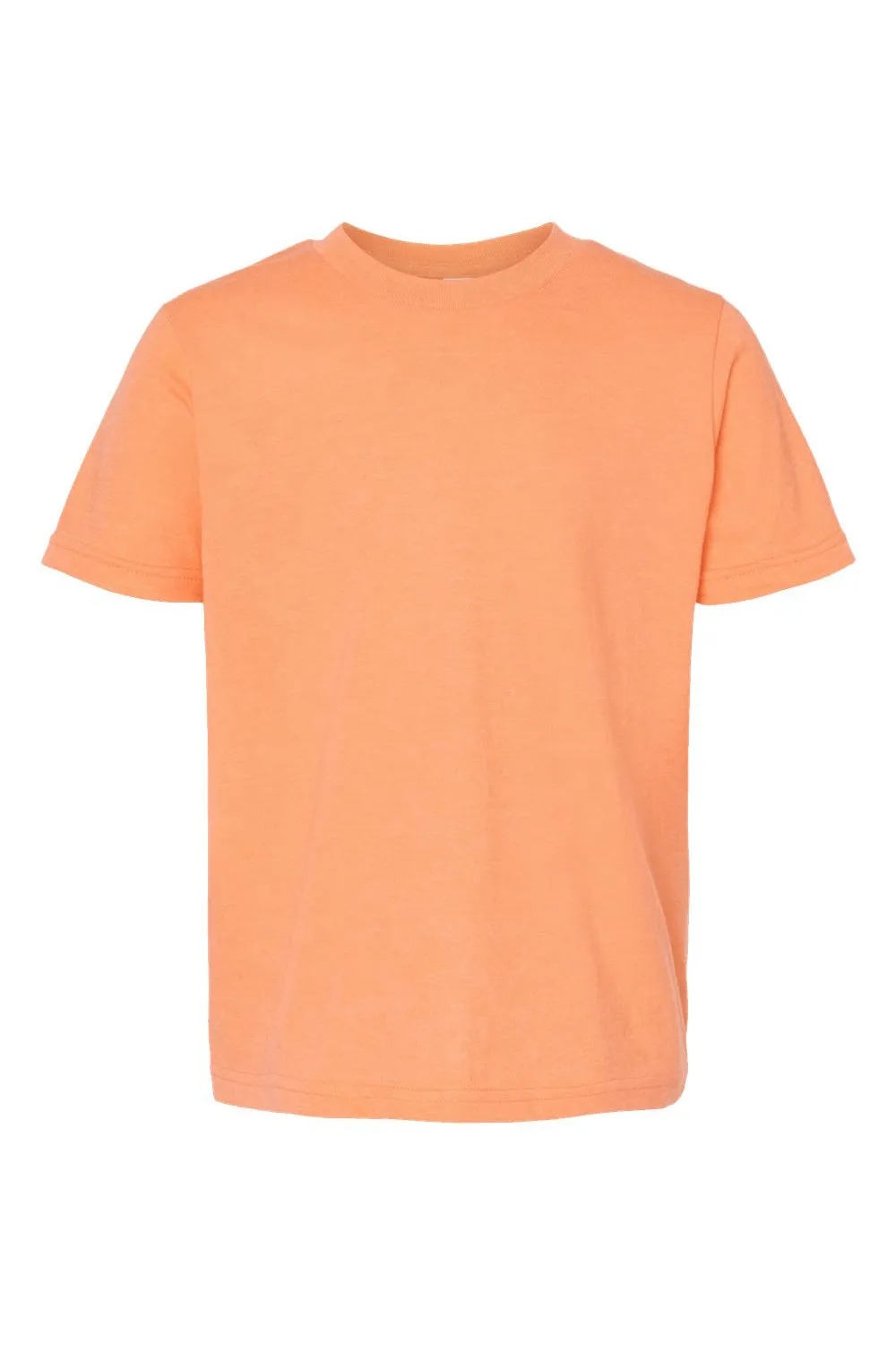 Tultex Youth Fine Jersey Short Sleeve Crewneck T-Shirt - Heather Cantaloupe Orange Clothing Tultex