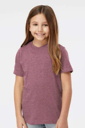 Tultex Youth Fine Jersey Short Sleeve Crewneck T-Shirt - Heather Cassis Pink