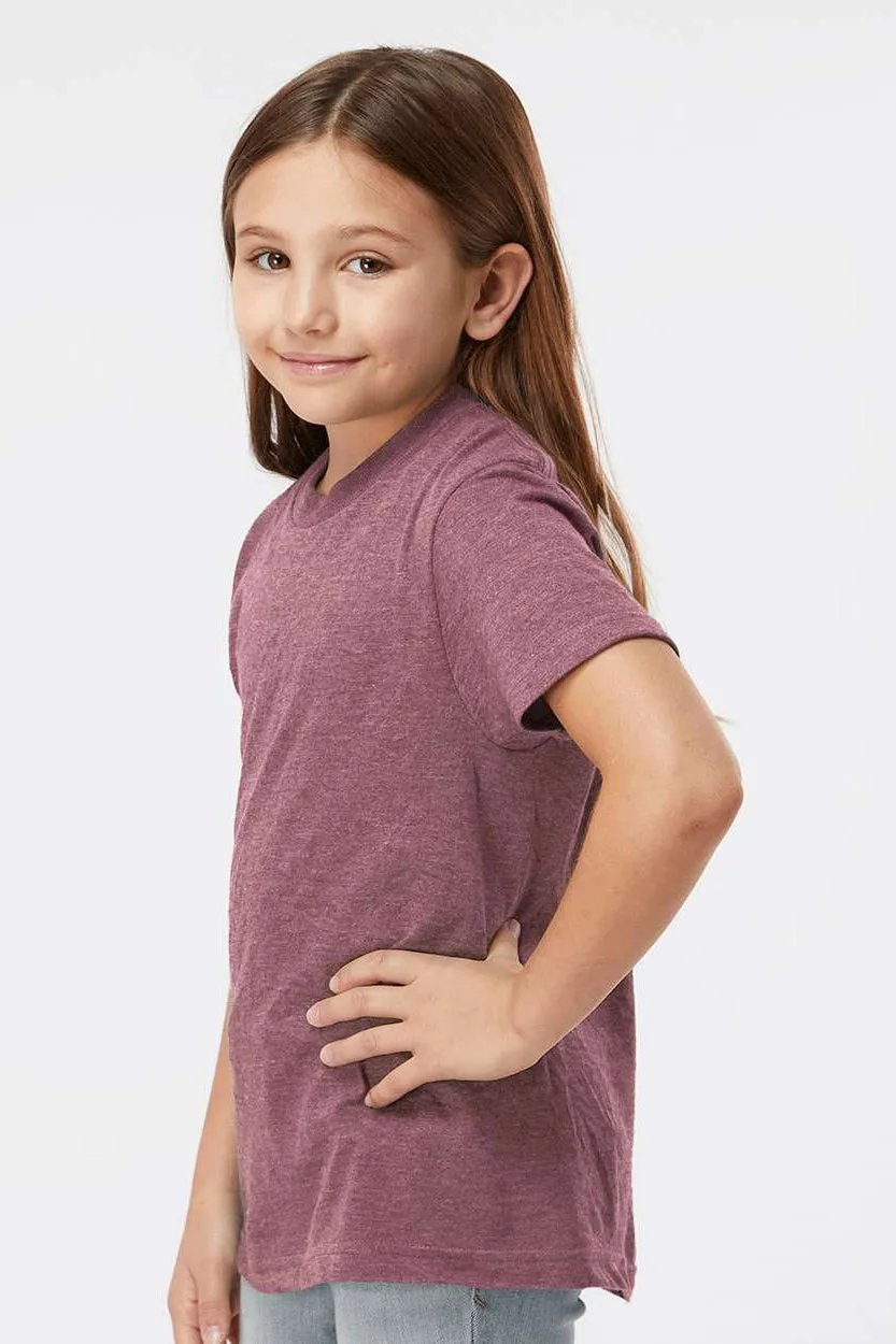 Tultex Youth Fine Jersey Short Sleeve Crewneck T-Shirt - Heather Cassis Pink