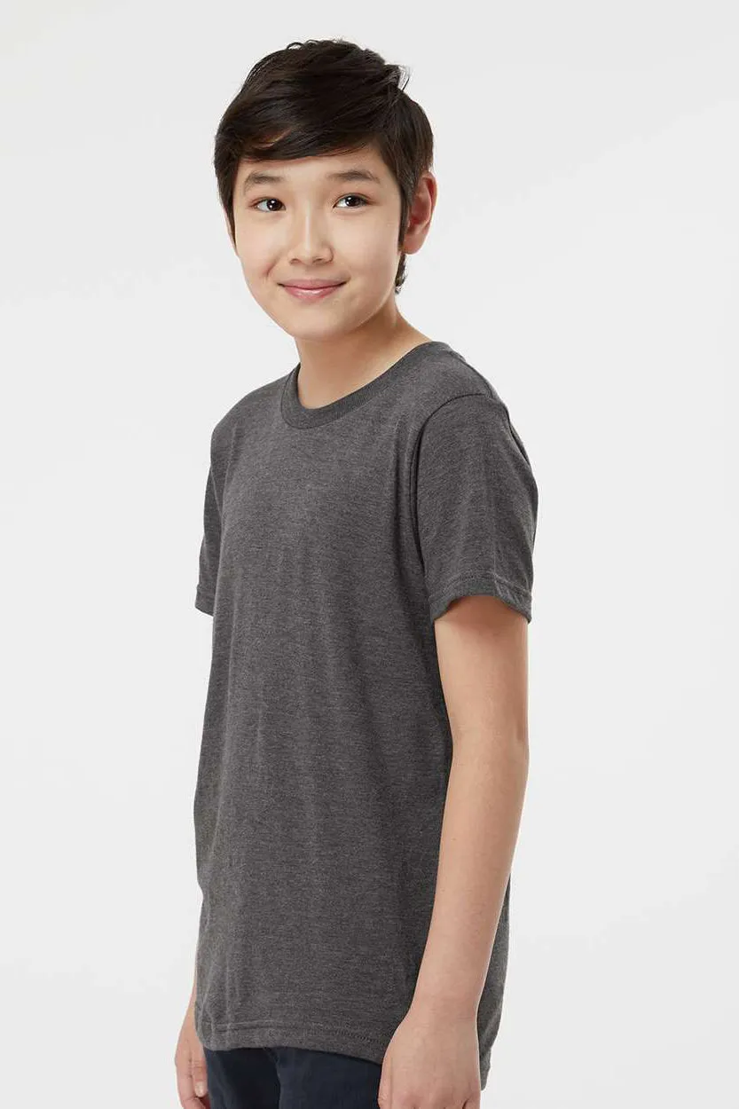 Tultex Youth Fine Jersey Short Sleeve Crewneck T-Shirt - Heather Charcoal Grey