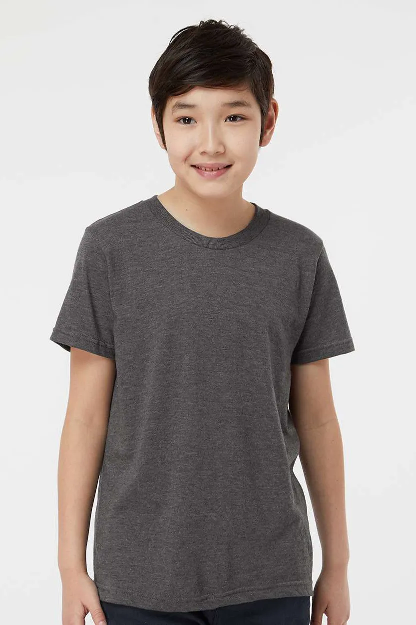 Tultex Youth Fine Jersey Short Sleeve Crewneck T-Shirt - Heather Charcoal Grey