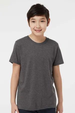 Tultex Youth Fine Jersey Short Sleeve Crewneck T-Shirt - Heather Charcoal Grey