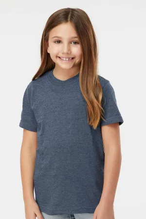 Tultex Youth Fine Jersey Short Sleeve Crewneck T-Shirt - Heather Denim Blue