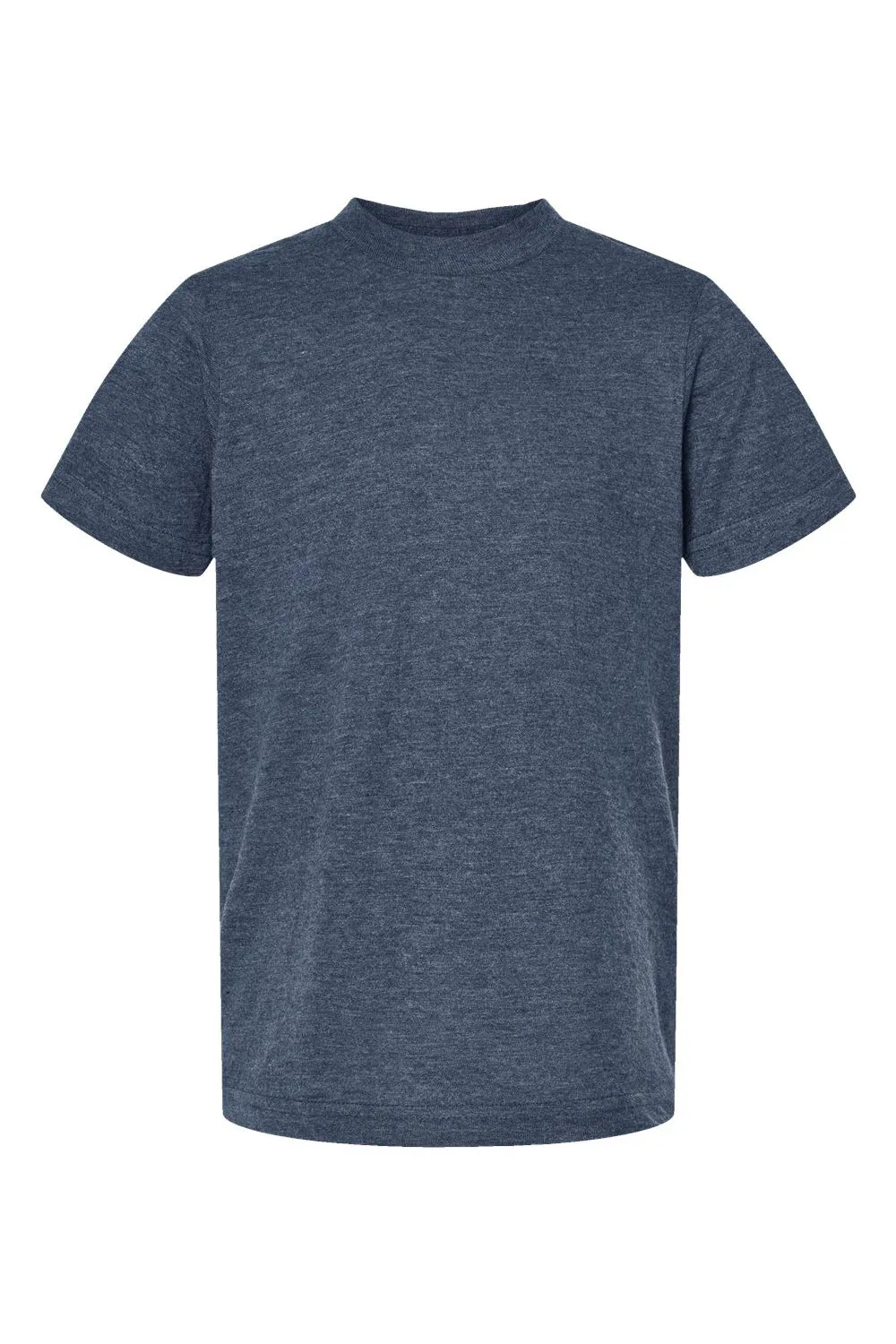 Tultex Youth Fine Jersey Short Sleeve Crewneck T-Shirt - Heather Denim Blue