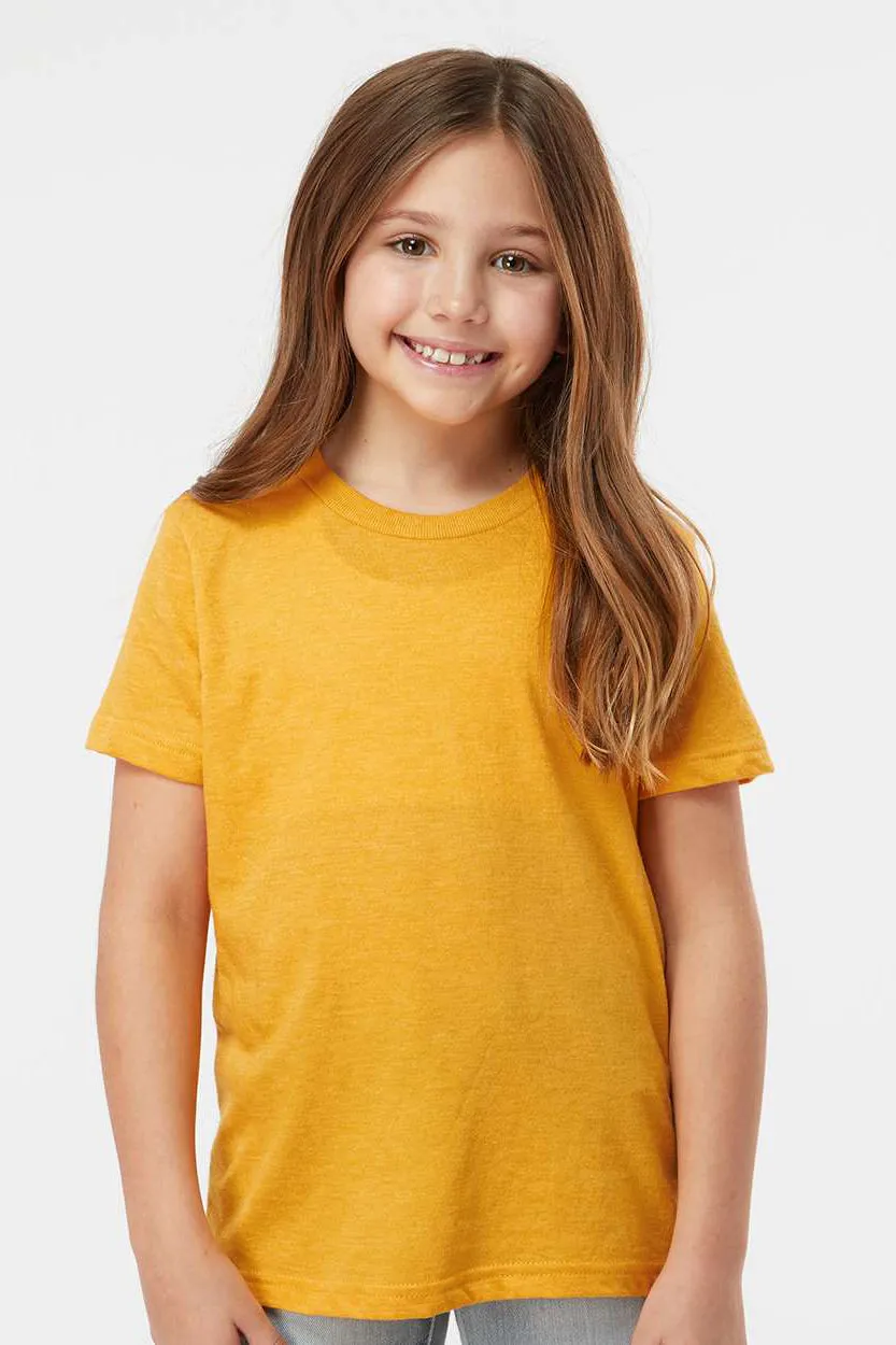 Tultex Youth Fine Jersey Short Sleeve Crewneck T-Shirt - Heather Mellow Yellow
