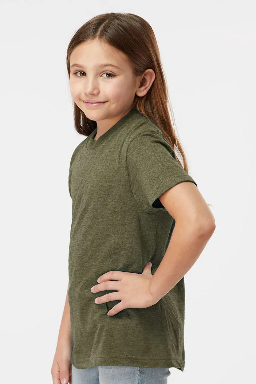 Tultex Youth Fine Jersey Short Sleeve Crewneck T-Shirt - Heather Military Green
