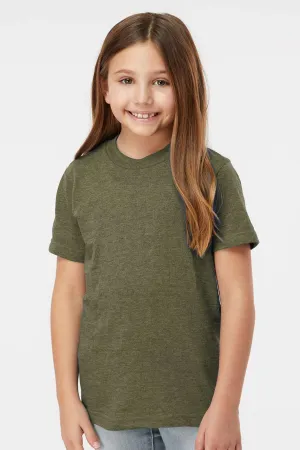 Tultex Youth Fine Jersey Short Sleeve Crewneck T-Shirt - Heather Military Green