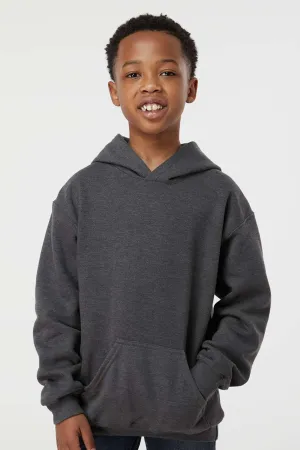 Tultex Youth Hooded Sweatshirt Hoodie w/ Pouch Pocket - Heather Charcoal Grey