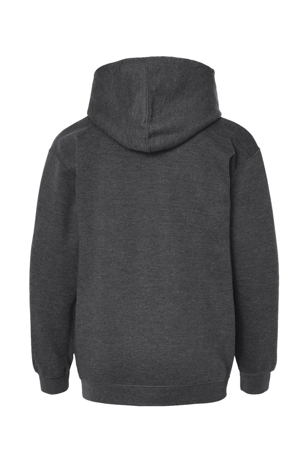 Tultex Youth Hooded Sweatshirt Hoodie w/ Pouch Pocket - Heather Charcoal Grey
