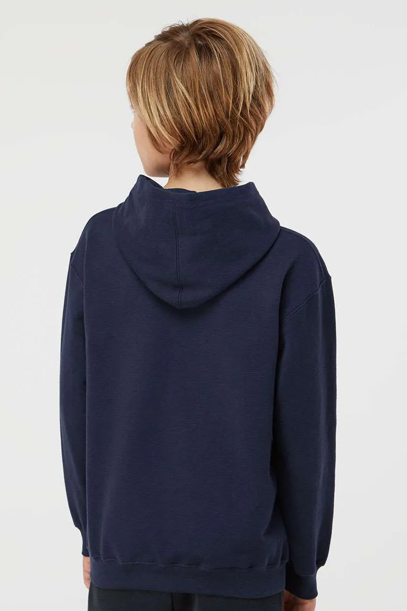 Tultex Youth Hooded Sweatshirt Hoodie w/ Pouch Pocket - Navy Blue
