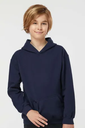 Tultex Youth Hooded Sweatshirt Hoodie w/ Pouch Pocket - Navy Blue