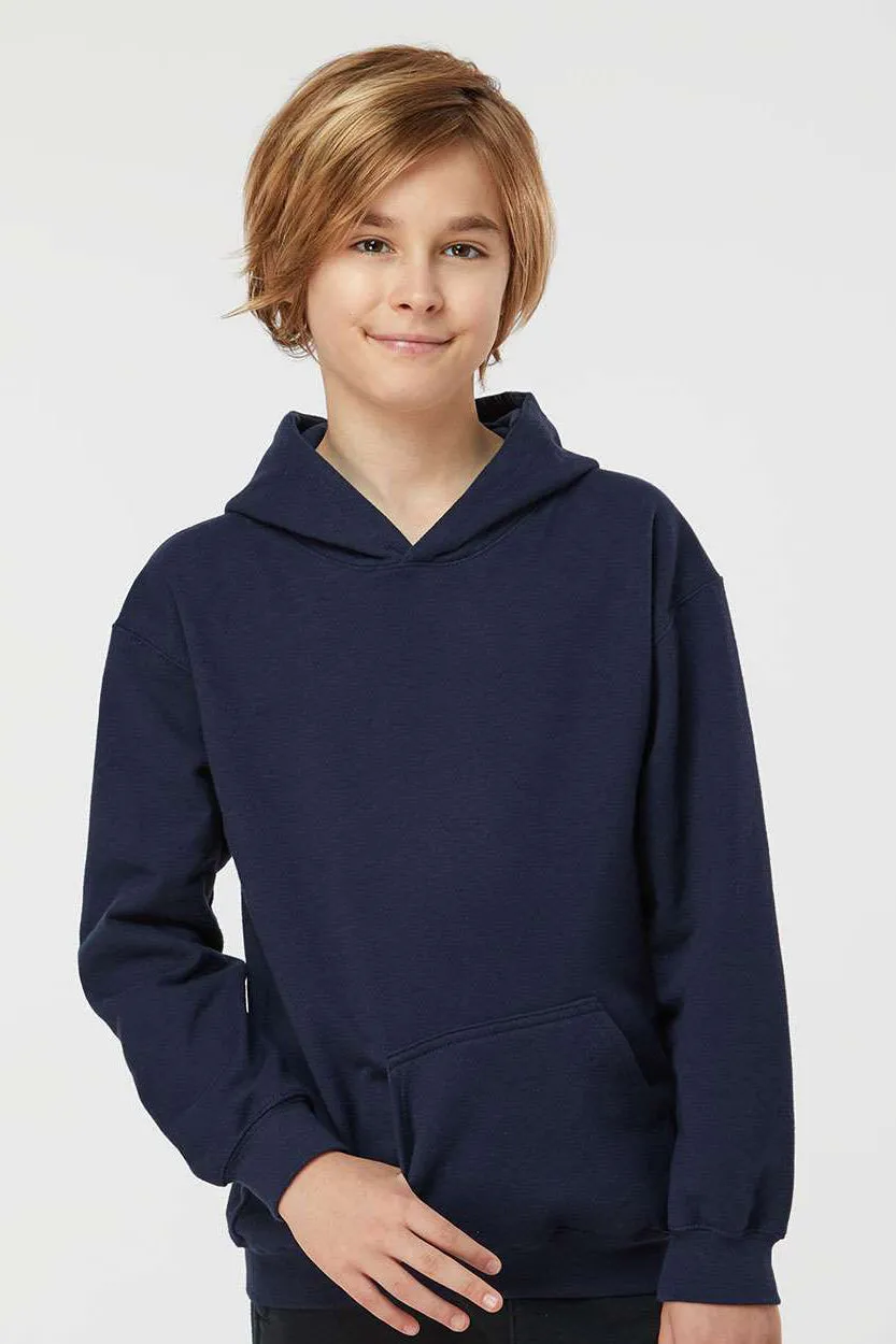 Tultex Youth Hooded Sweatshirt Hoodie w/ Pouch Pocket - Navy Blue