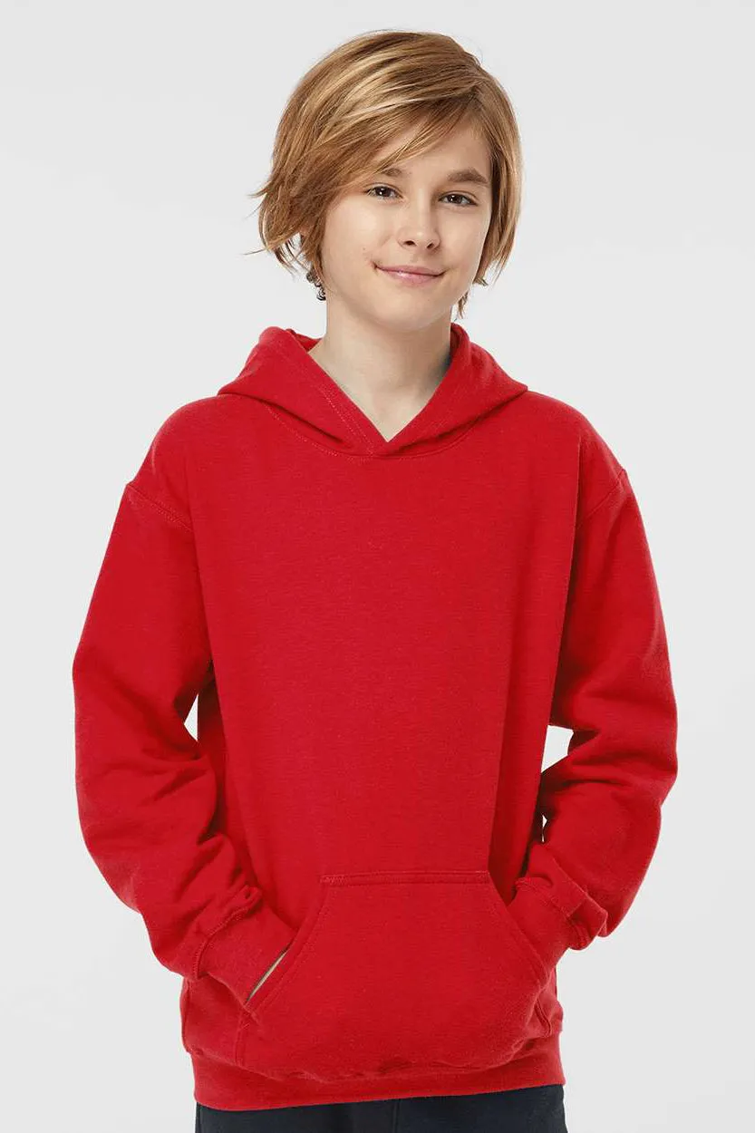 Tultex Youth Hooded Sweatshirt Hoodie w/ Pouch Pocket - Red