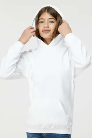 Tultex Youth Hooded Sweatshirt Hoodie w/ Pouch Pocket - White Clothing Tultex