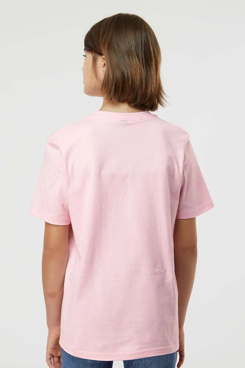 Tultex Youth Jersey Short Sleeve Crewneck T-Shirt - Light Pink