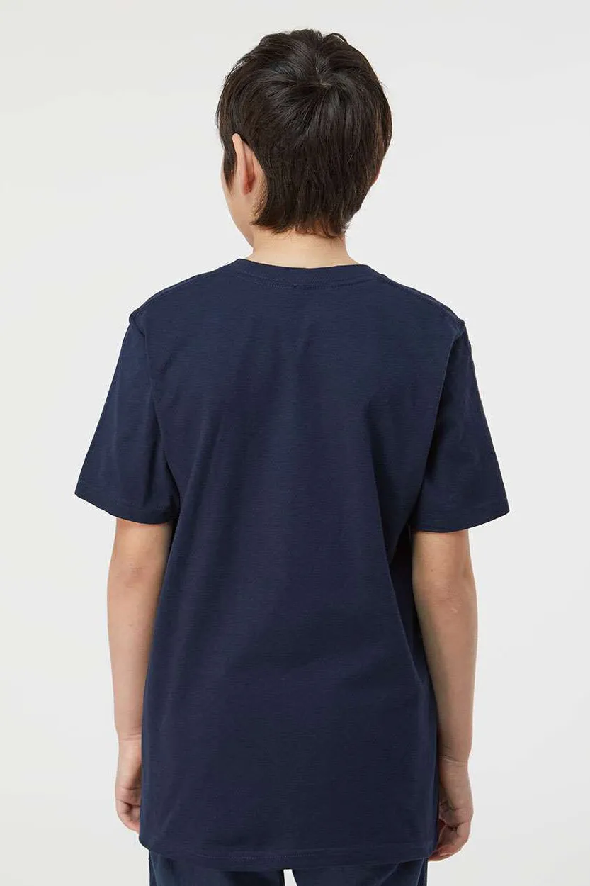 Tultex Youth Jersey Short Sleeve Crewneck T-Shirt - Navy Blue