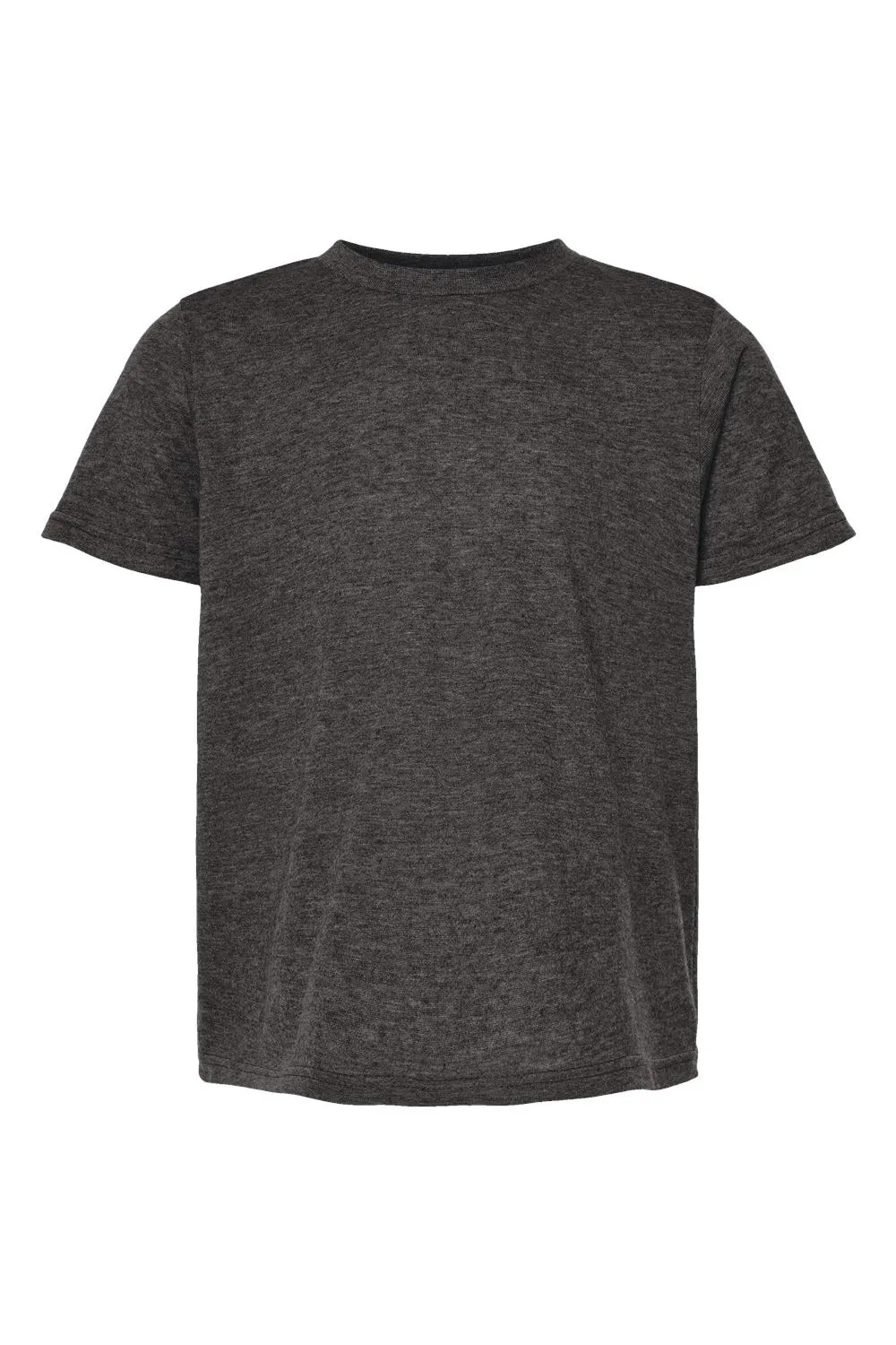 Tultex Youth Poly-Rich Short Sleeve Crewneck T-Shirt - Heather Graphite Grey