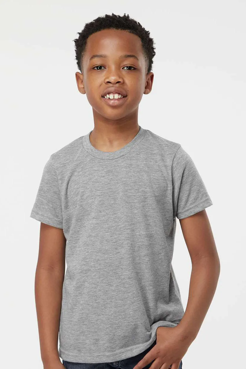 Tultex Youth Poly-Rich Short Sleeve Crewneck T-Shirt - Heather Grey