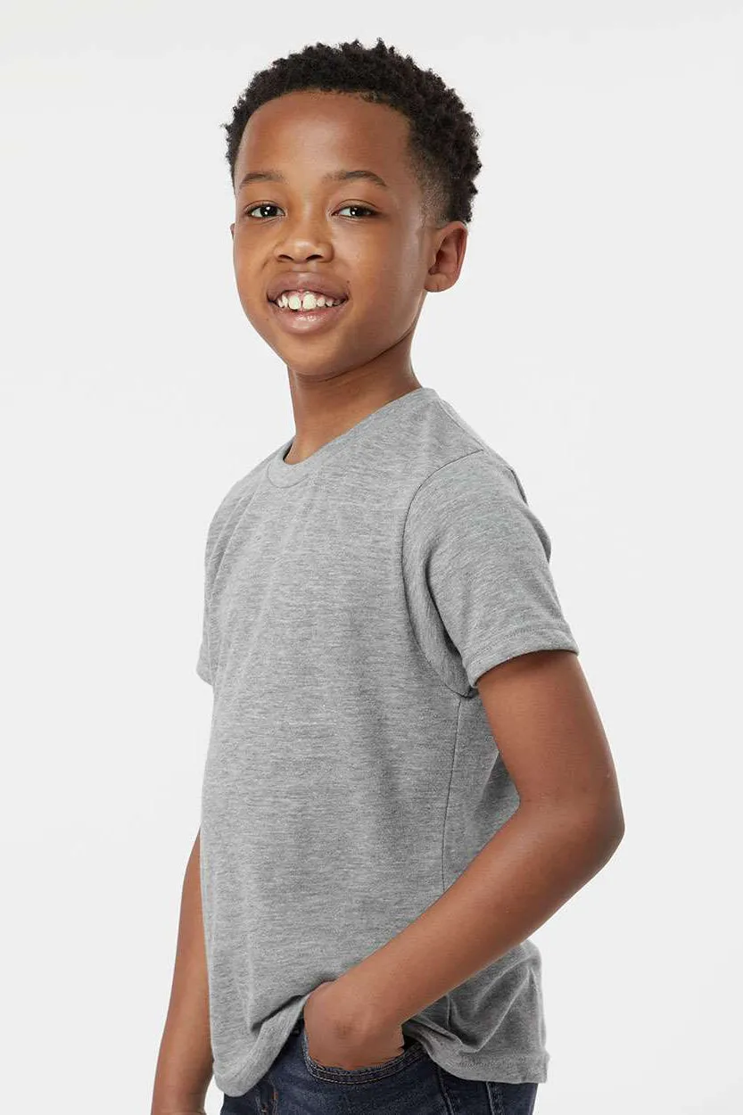 Tultex Youth Poly-Rich Short Sleeve Crewneck T-Shirt - Heather Grey