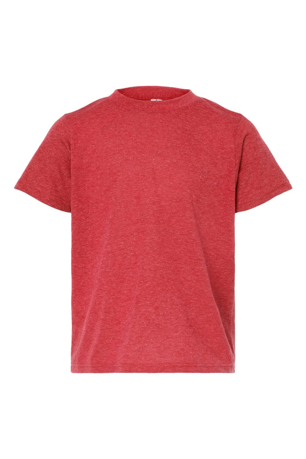 Tultex Youth Poly-Rich Short Sleeve Crewneck T-Shirt - Heather Red