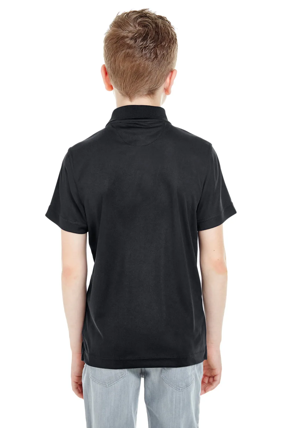 UltraClub Youth Cool & Dry Moisture Wicking Short Sleeve Polo Shirt - Black