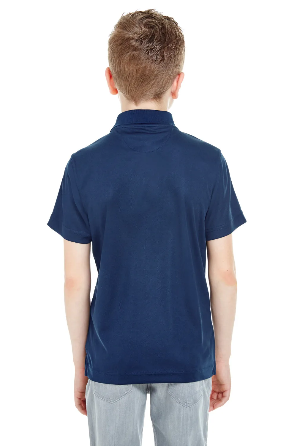 UltraClub Youth Cool & Dry Moisture Wicking Short Sleeve Polo Shirt - Navy Blue