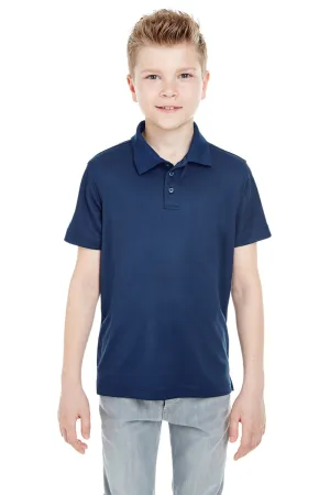 UltraClub Youth Cool & Dry Moisture Wicking Short Sleeve Polo Shirt - Navy Blue