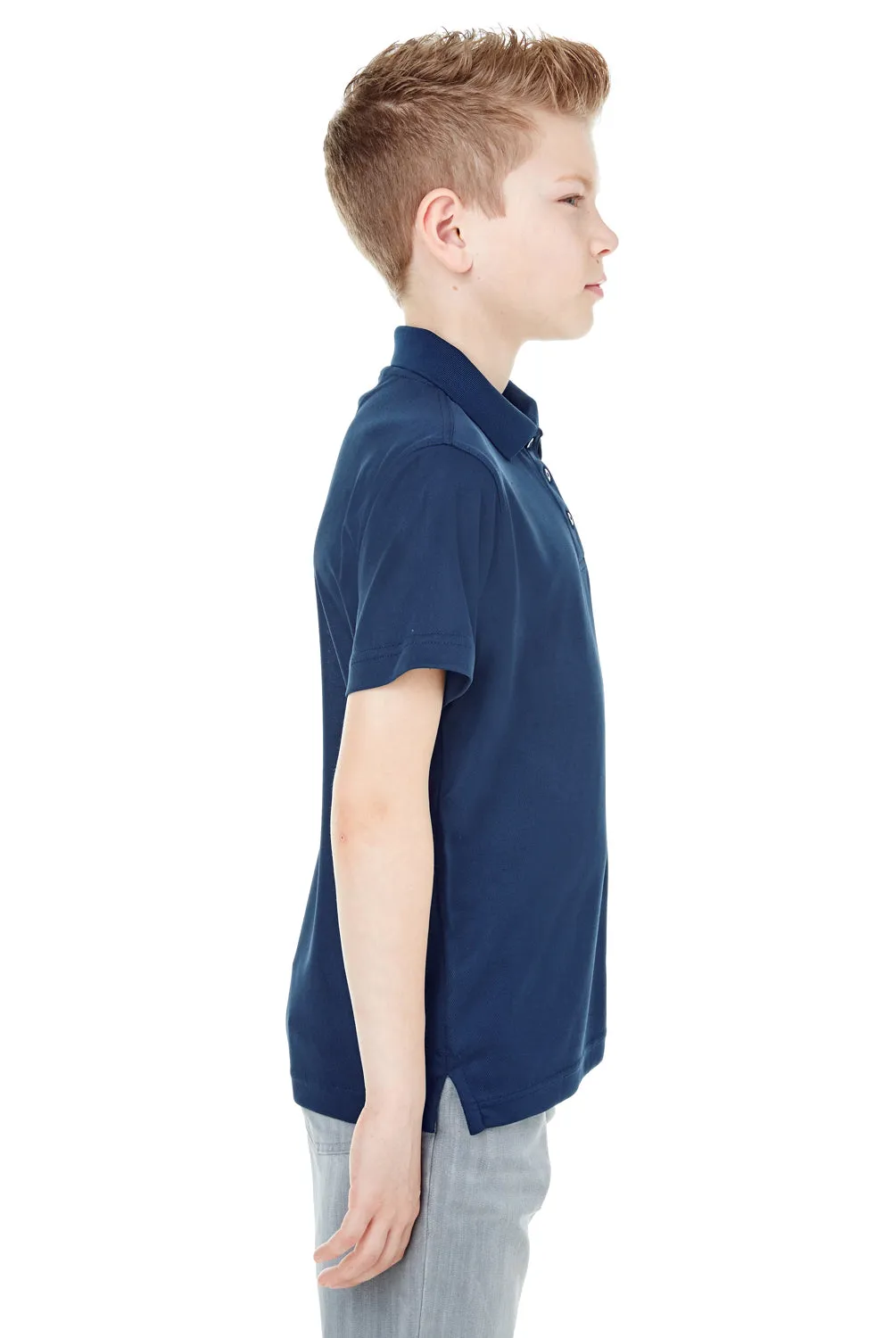 UltraClub Youth Cool & Dry Moisture Wicking Short Sleeve Polo Shirt - Navy Blue