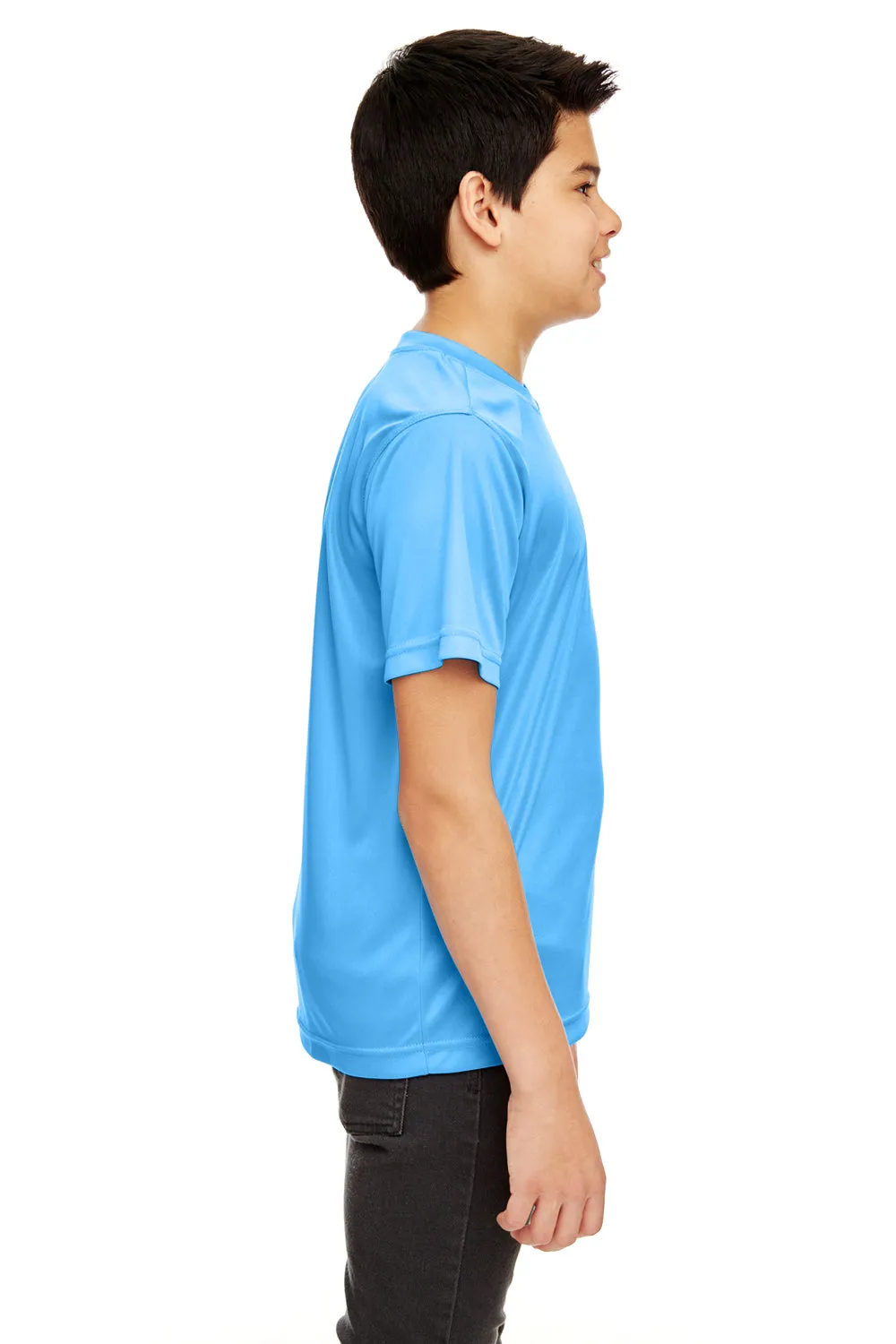 UltraClub Youth Cool & Dry Performance Moisture Wicking Short Sleeve Crewneck T-Shirt - Columbia Blue