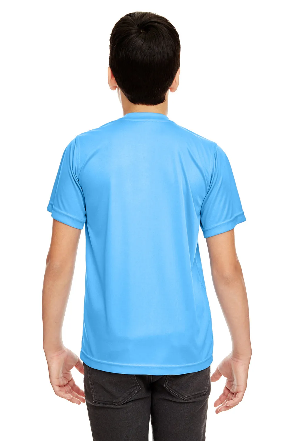UltraClub Youth Cool & Dry Performance Moisture Wicking Short Sleeve Crewneck T-Shirt - Columbia Blue