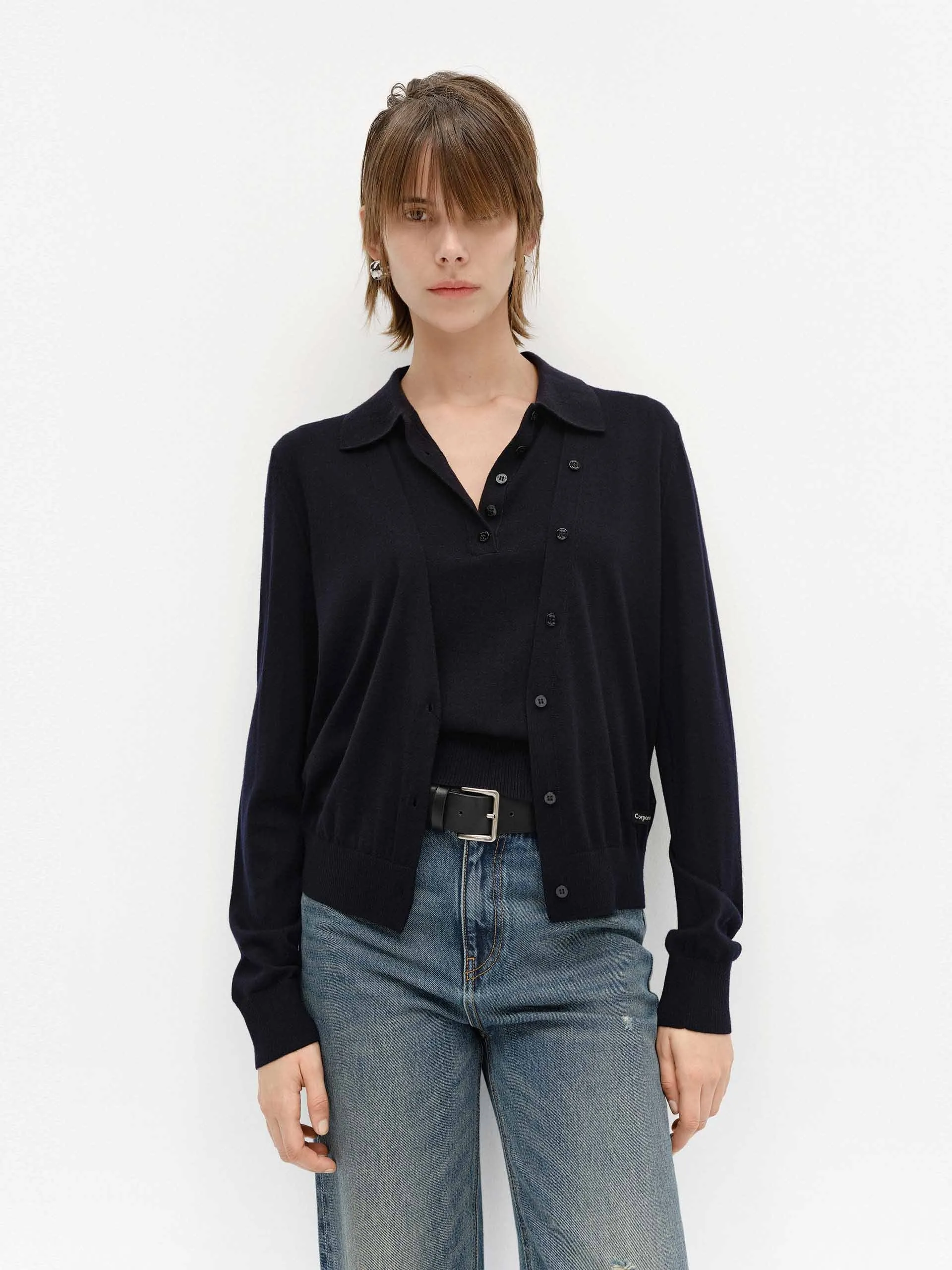 V-neck Soft Wool Cardigan