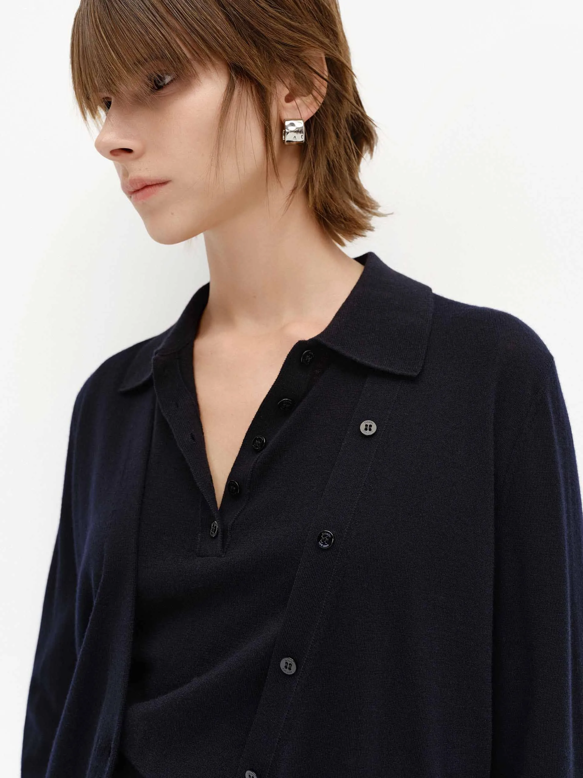 V-neck Soft Wool Cardigan