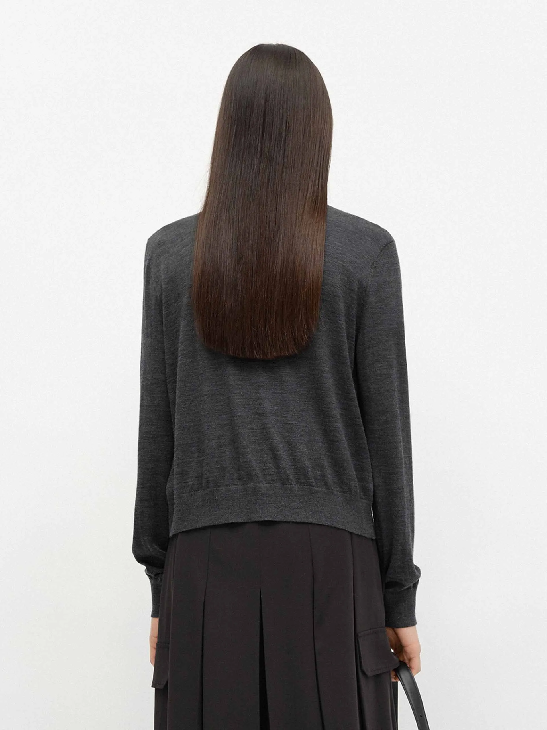 V-neck Soft Wool Cardigan