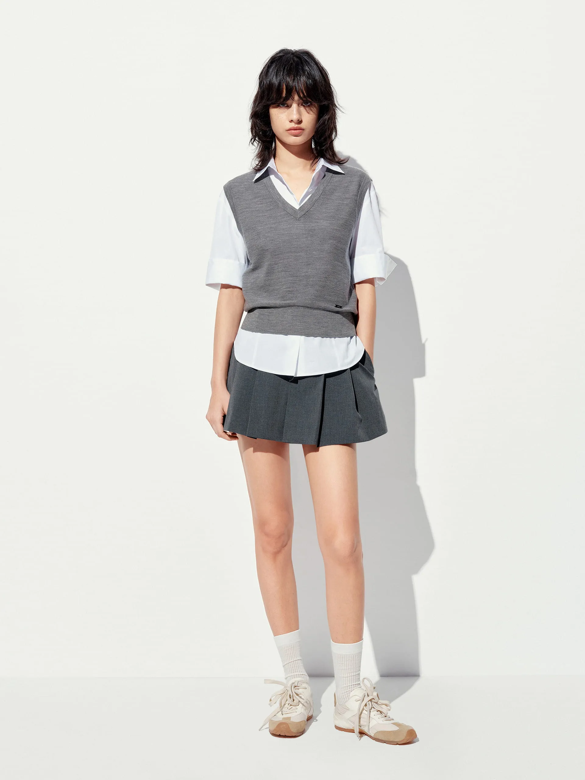 V-neck Wool Knit Vest