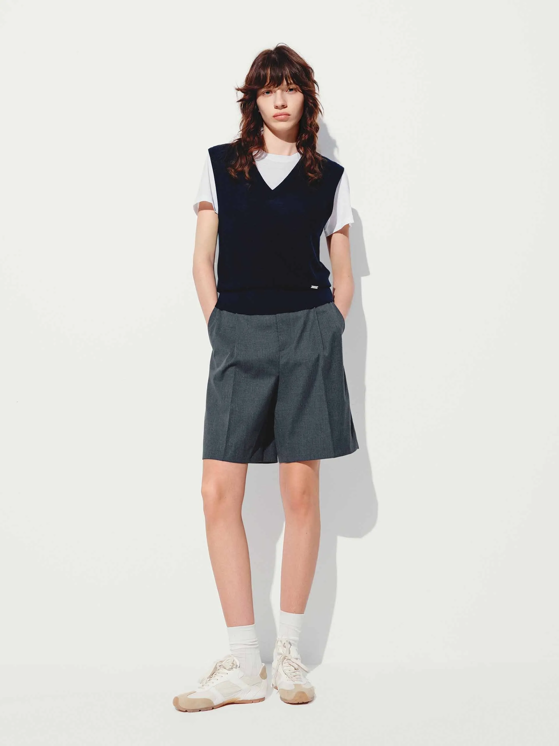 V-neck Wool Knit Vest