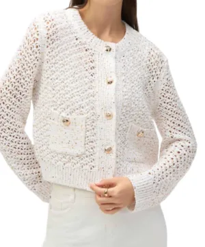 Vanilla Mesh Sweater Top In Vanilla Gold