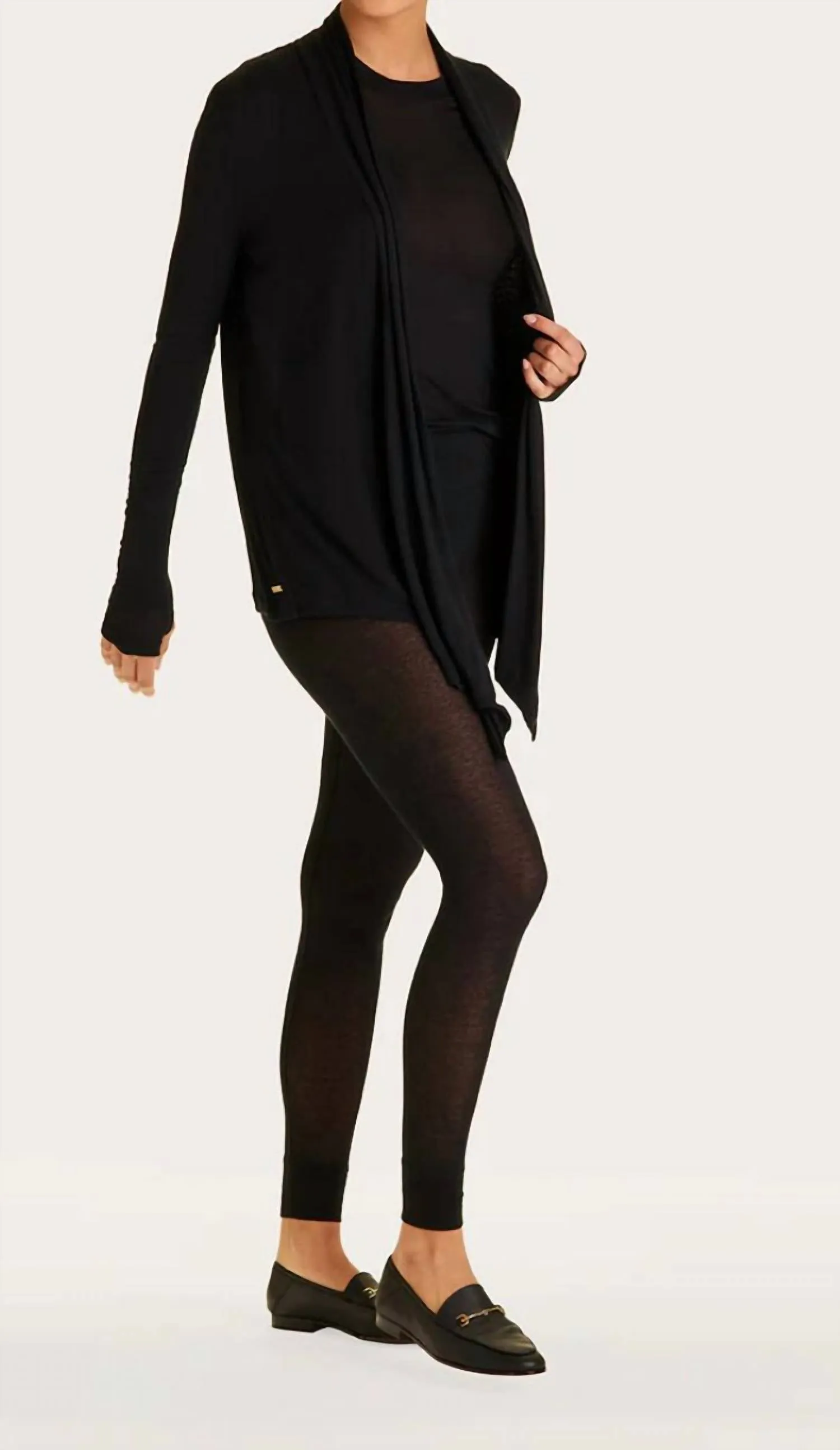 Washable Cashmere Cardigan In Black