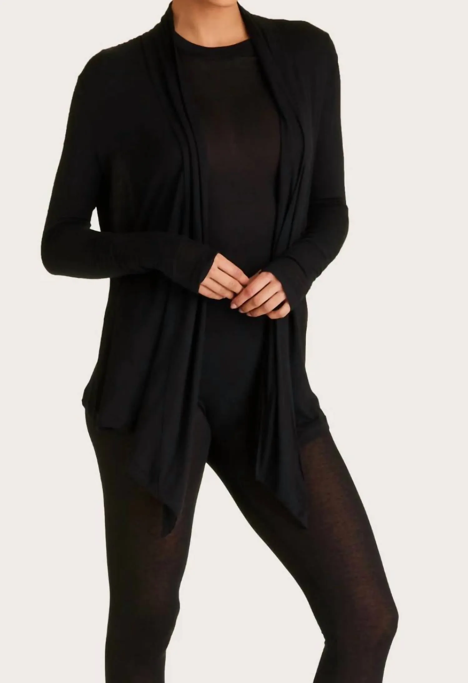 Washable Cashmere Cardigan In Black