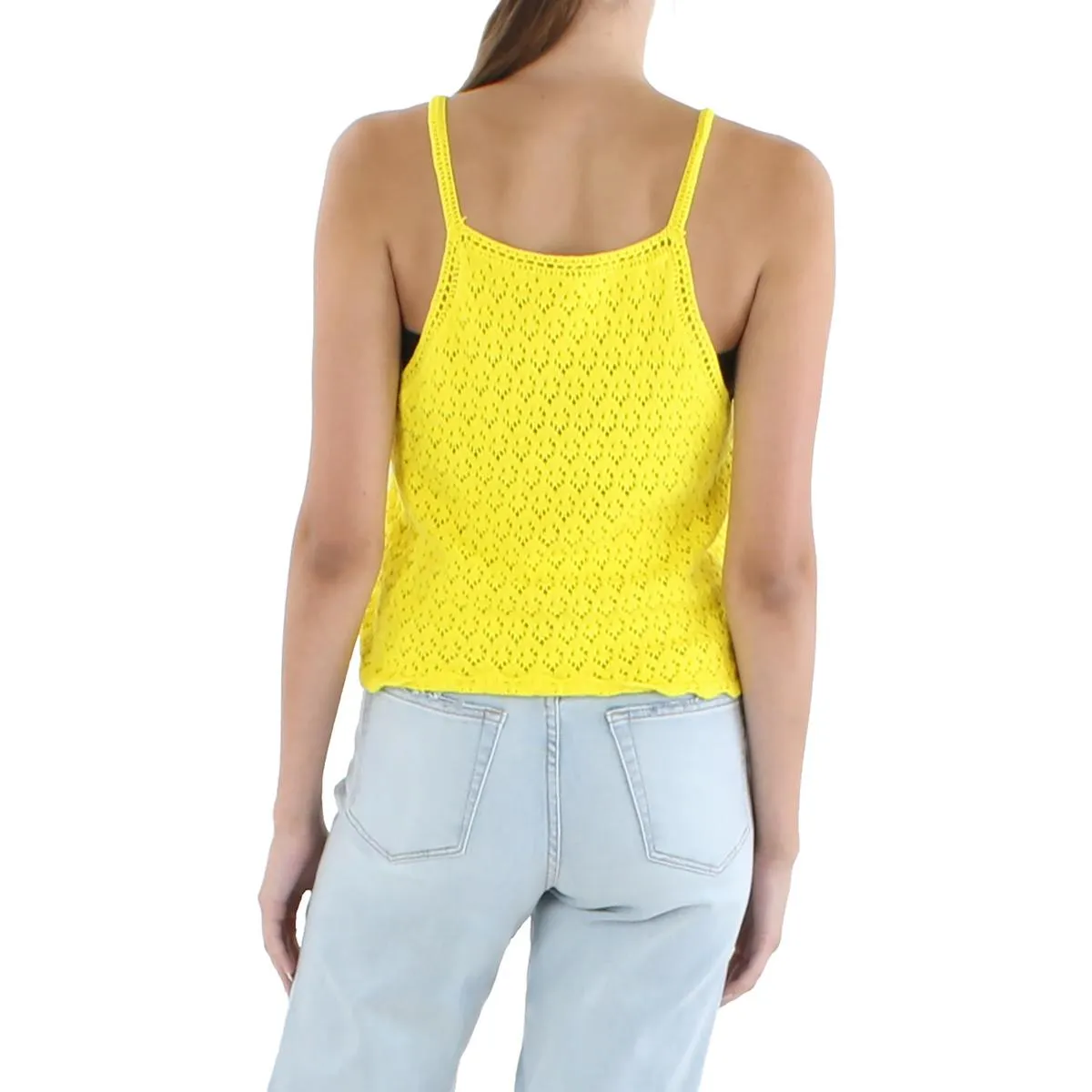 Womens Crochet Cropped Tank Top