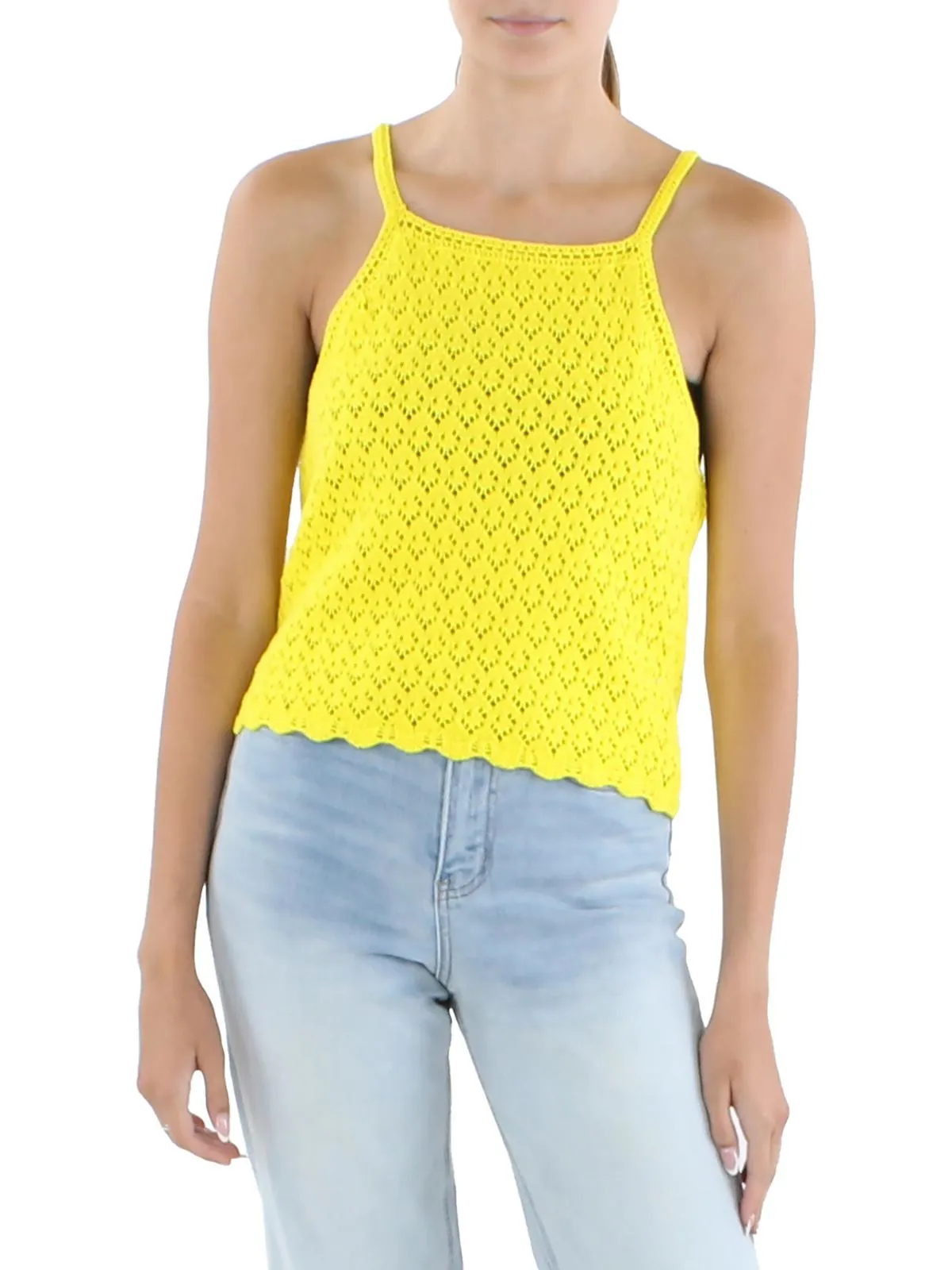 Womens Crochet Cropped Tank Top
