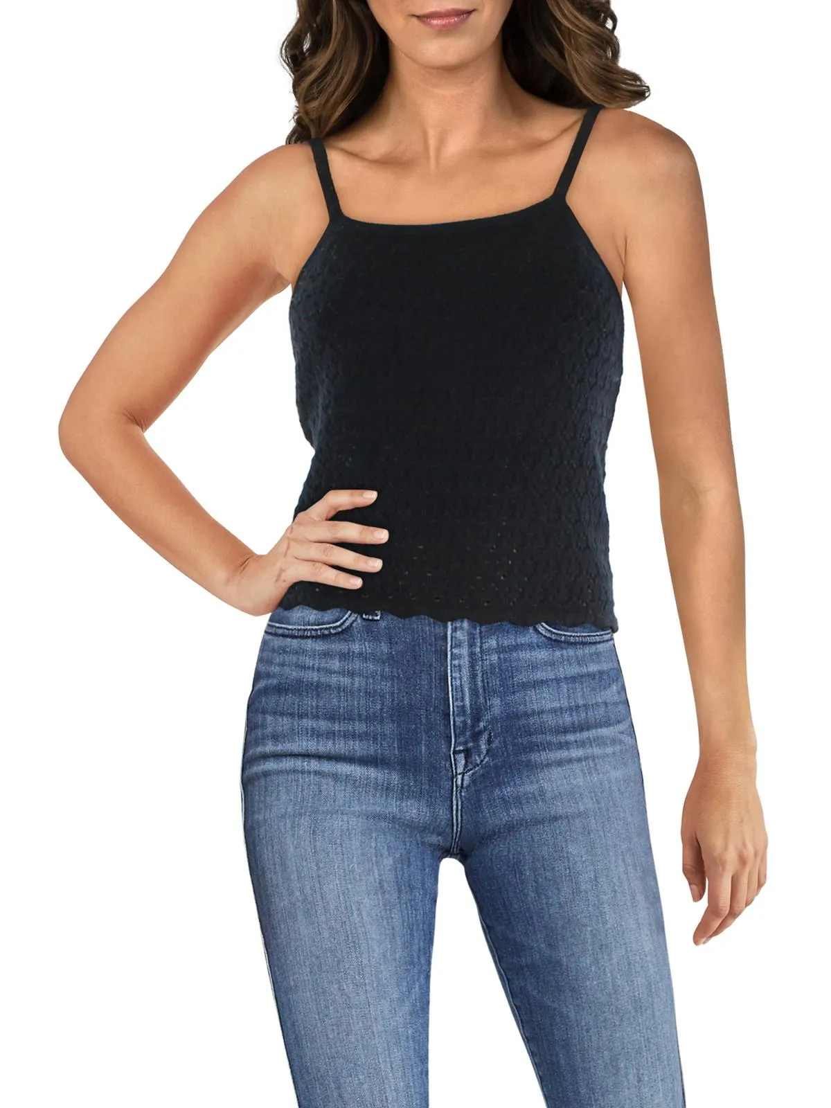 Womens Crochet Cropped Tank Top
