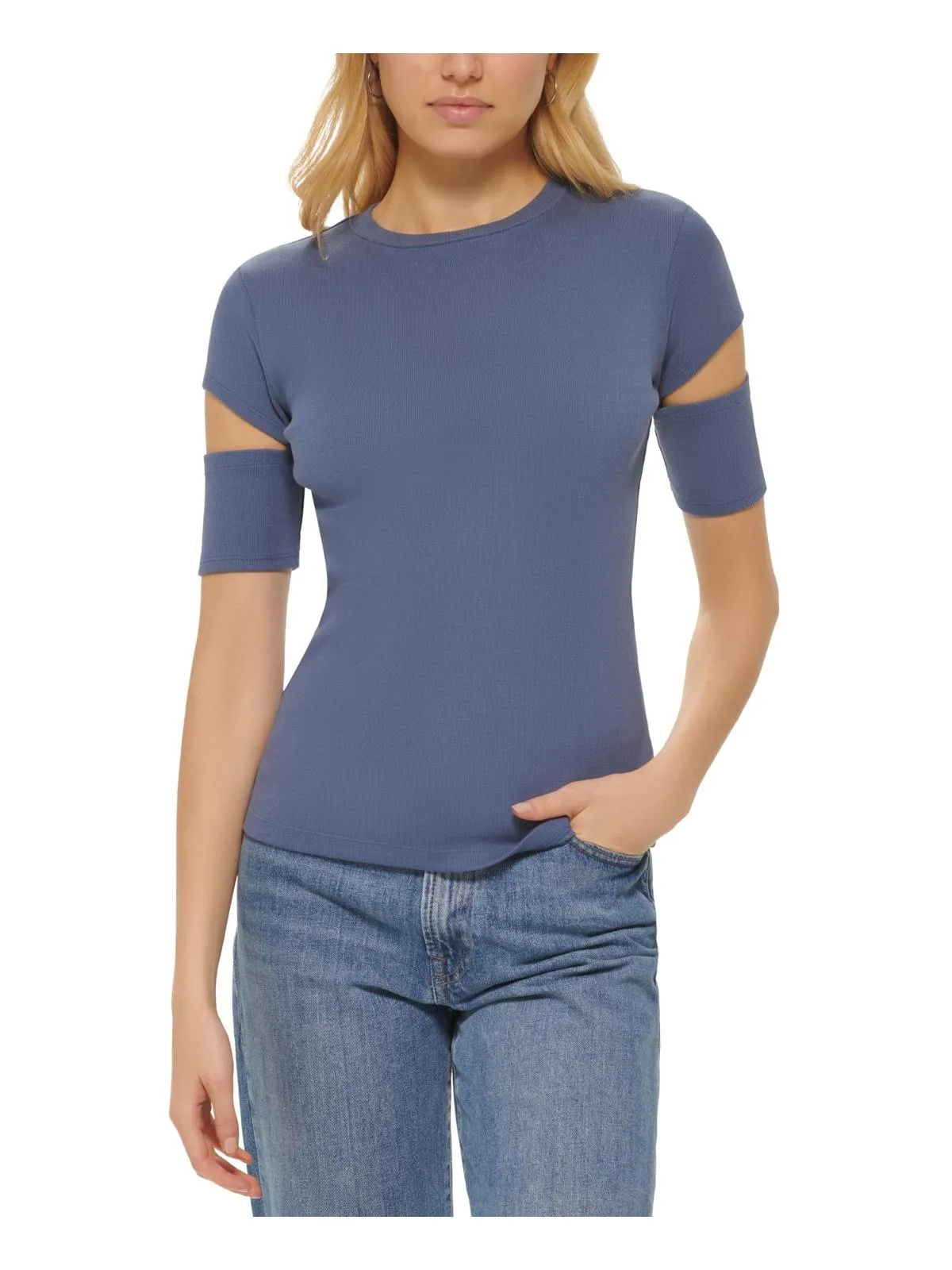 Womens Cut-Out Crewneck T-Shirt